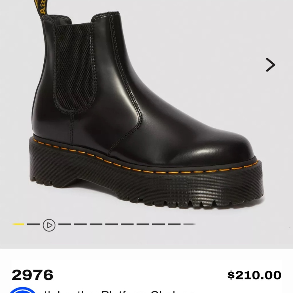 Dr. Martens Black Leather Platform Chelsea Boots